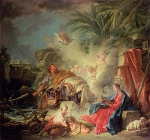 El descanso en la huida a Egipto de François Boucher